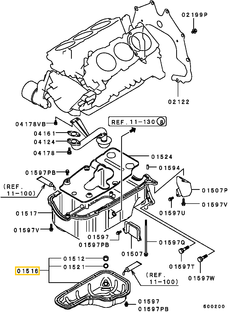 MD312776 Mitsubishi Pajero Alsó Olajteknő (3.0 L 6G72, 1990–2004)