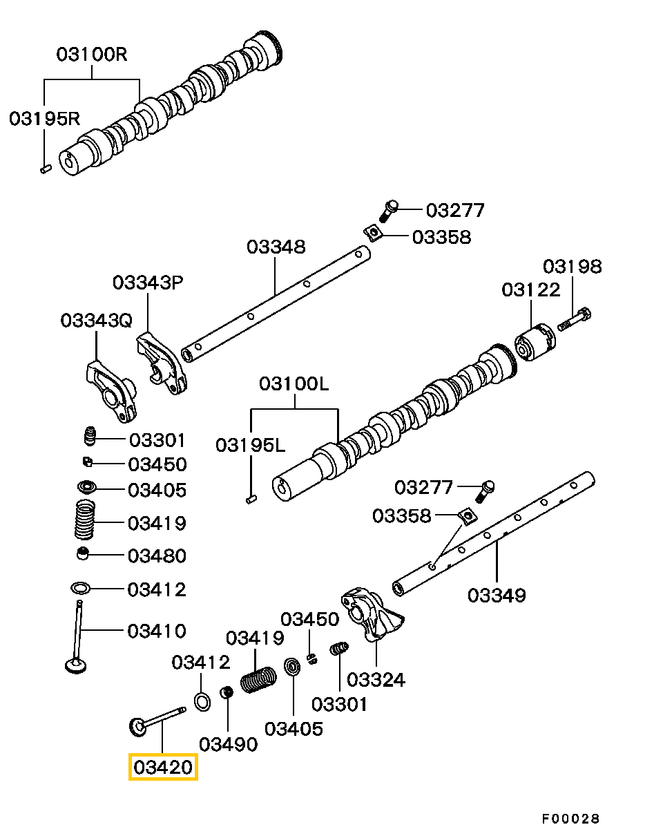 MD373855 Mitsubishi Pajero Kipufogó Szelep (3.8 L 6G75, 2000–2006)