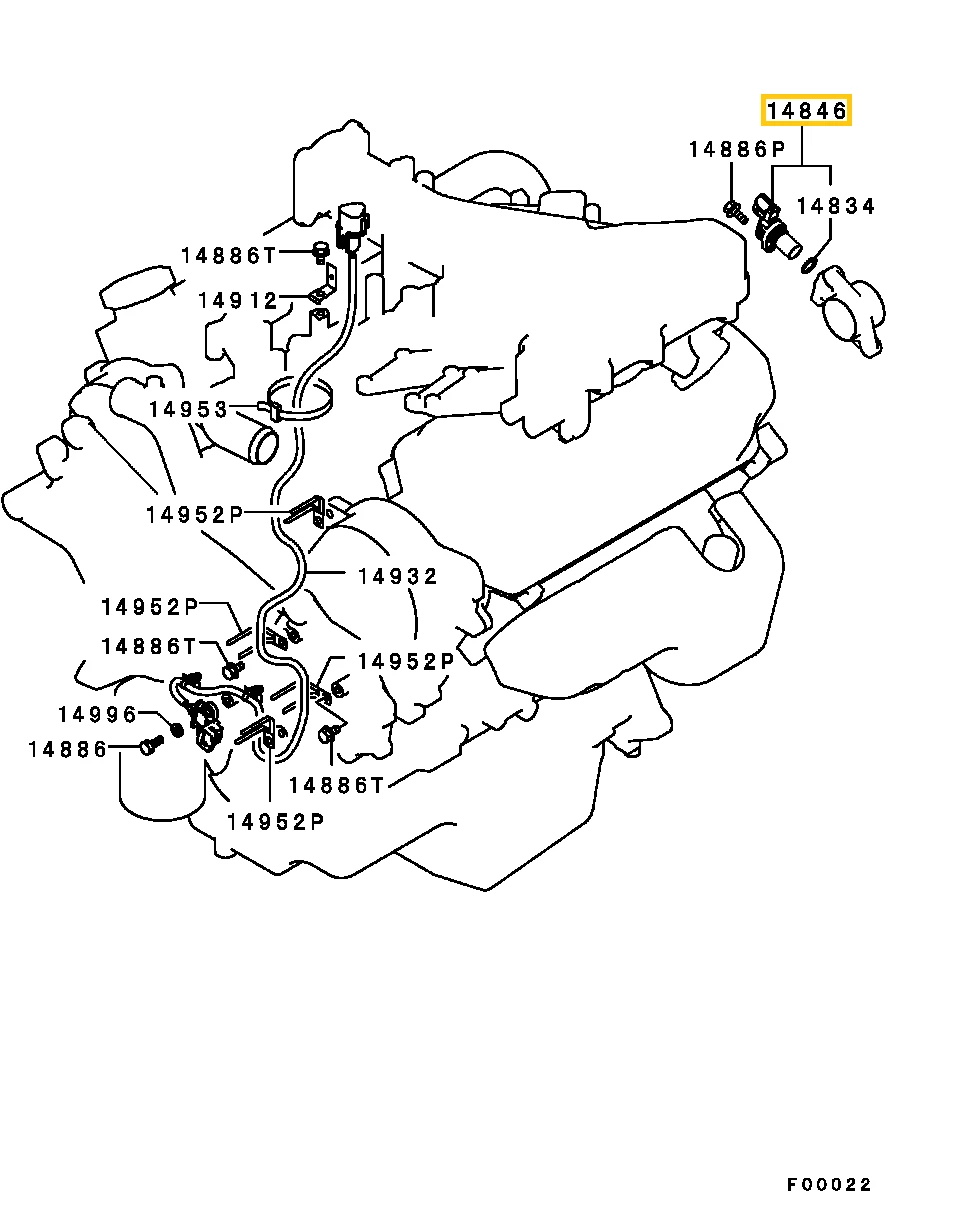 MD360196 Mitsubishi L200 Vezérműtengely Holtpont Jeladó (3.5 L 6G74 • 2005–2009)