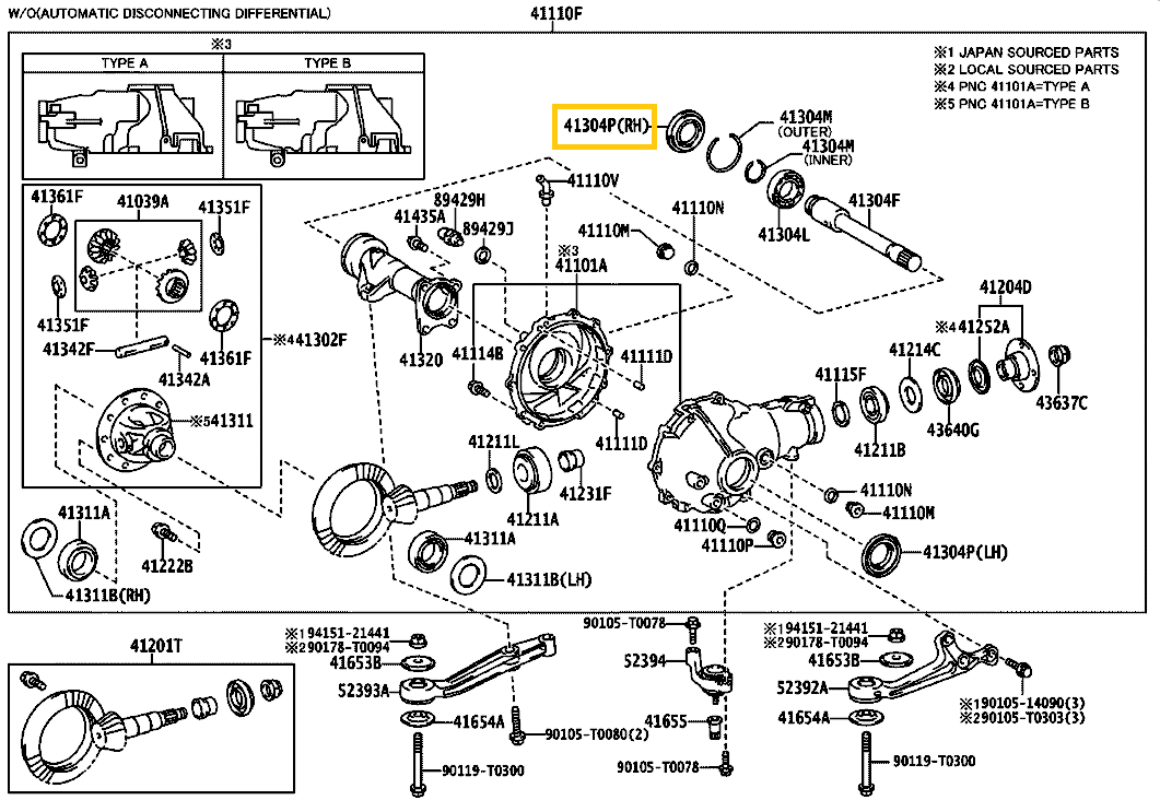90311-47038 Toyota Hilux Jobb • Első Differenciálmű Féltengely Kihajtás Szimering (2015–)