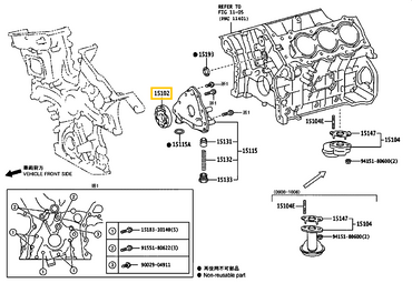 Olajszivattyú Meghajtó Rotor - 15103-31080